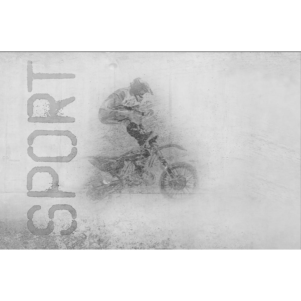 Papier Peint Panoramique 3D Motocross N751 - Autocollant Mural Transport - Déco Chambre