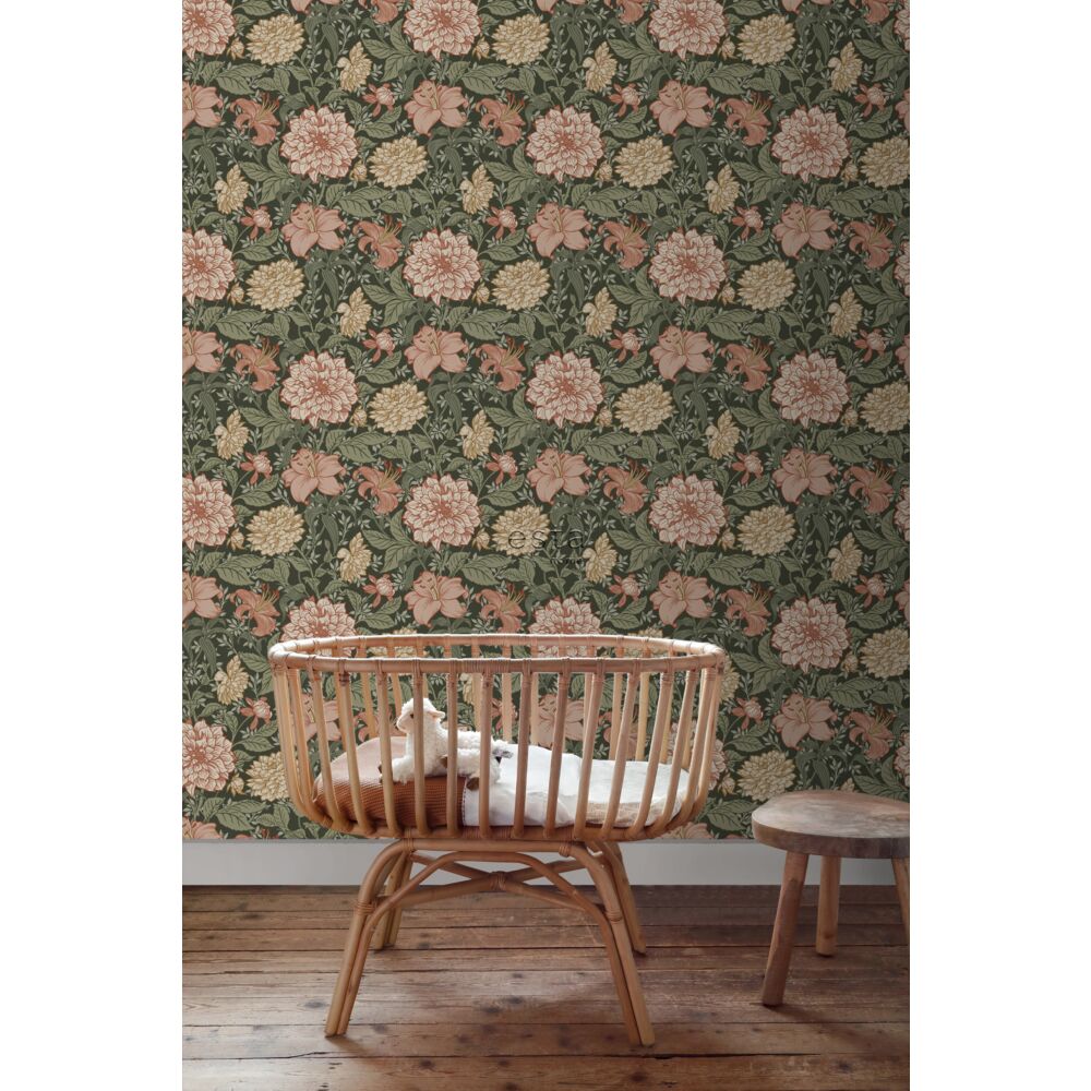 Entrega inmediata Flores vintage Negro