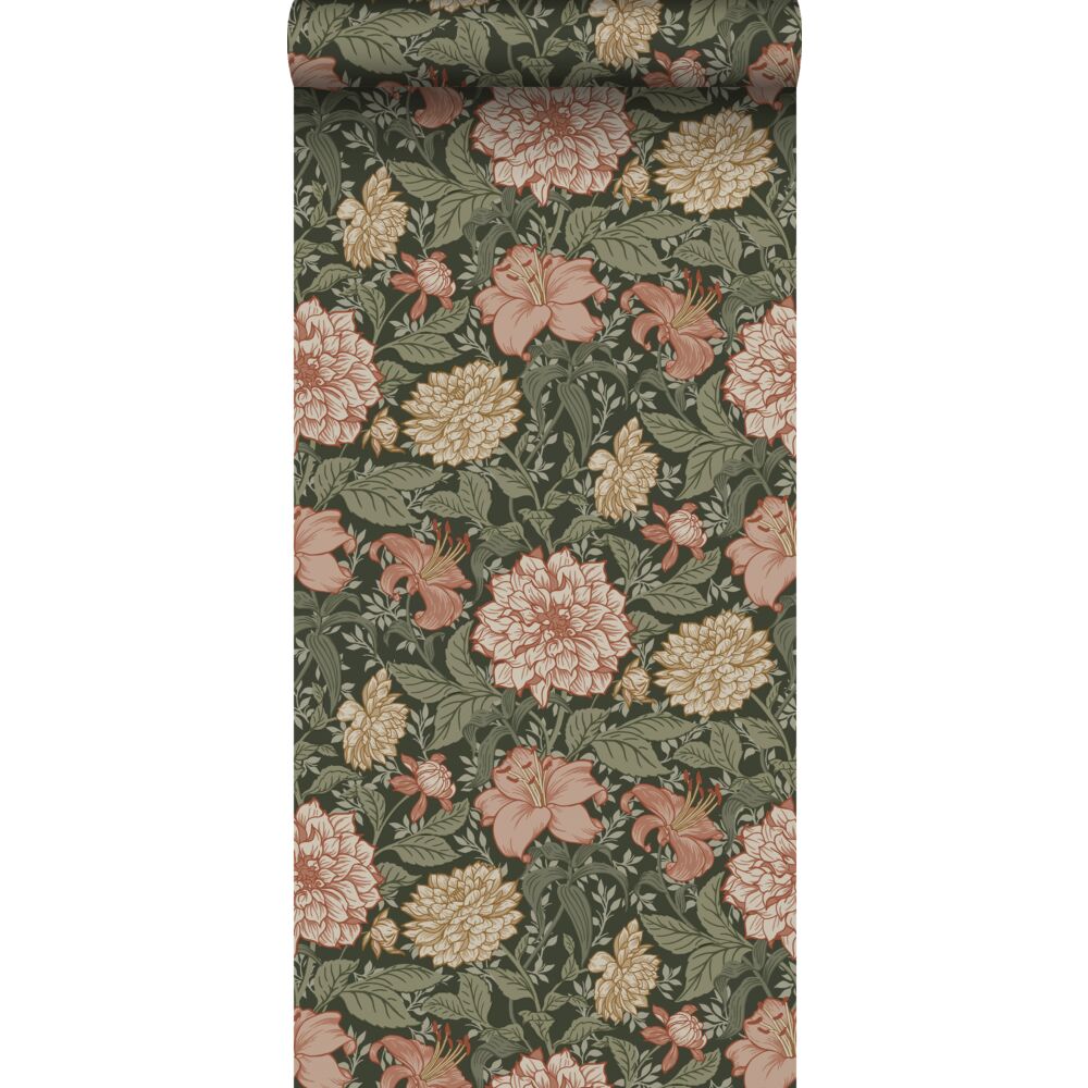 Entrega inmediata Flores vintage Negro