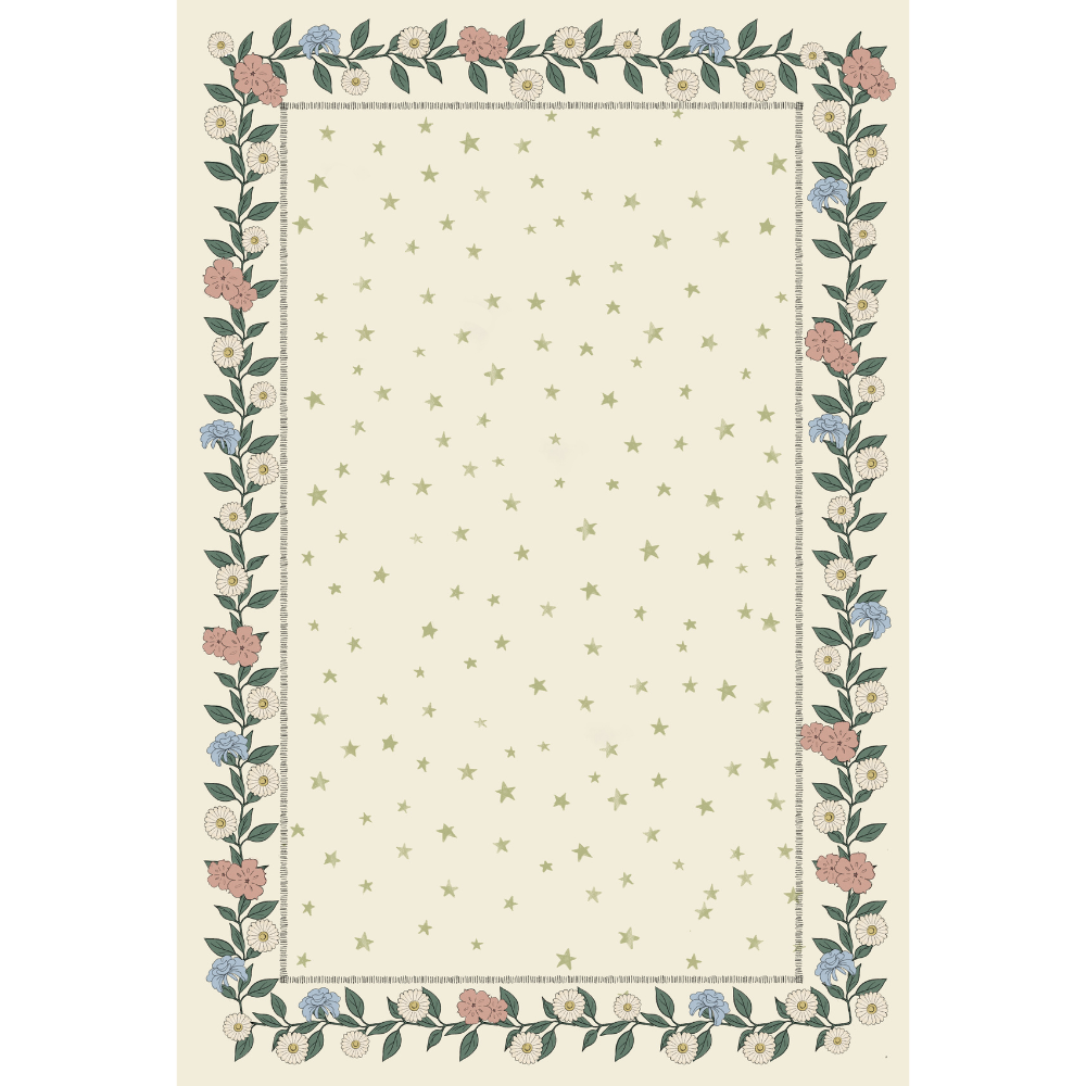 Alfombra Flores y estrellas