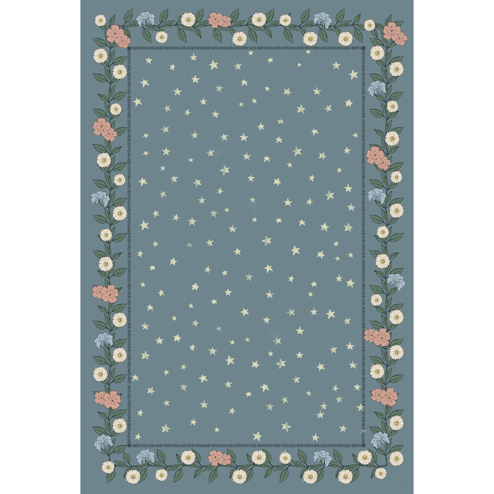 Alfombra Flores y estrellas