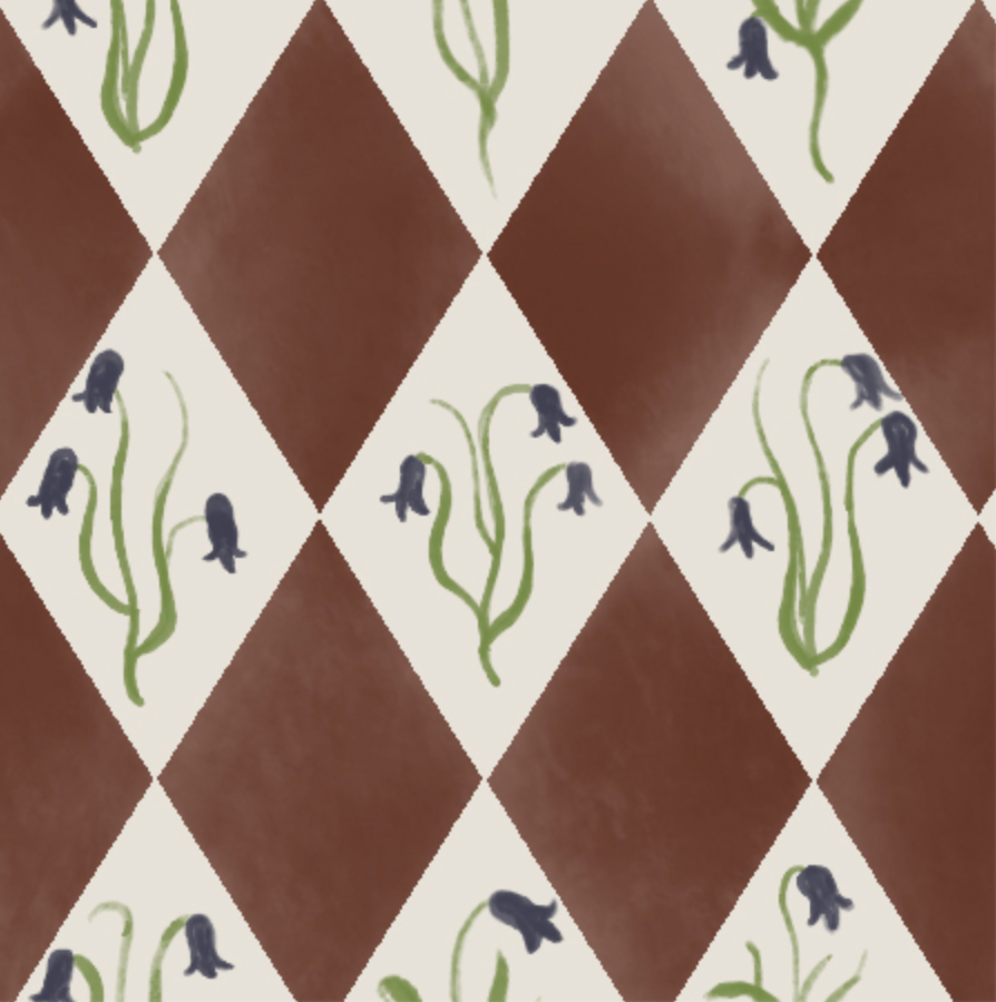 Papel Mural Flor en Rombo