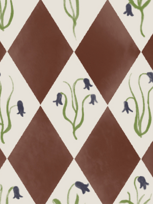 Papel Mural Flor en Rombo