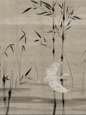 Papel Mural Paisaje Garzas