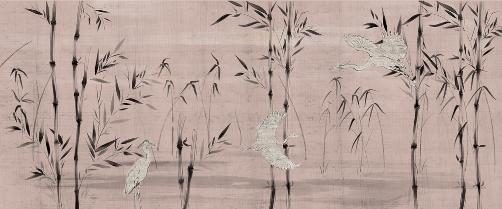 Papel Mural Paisaje Garzas