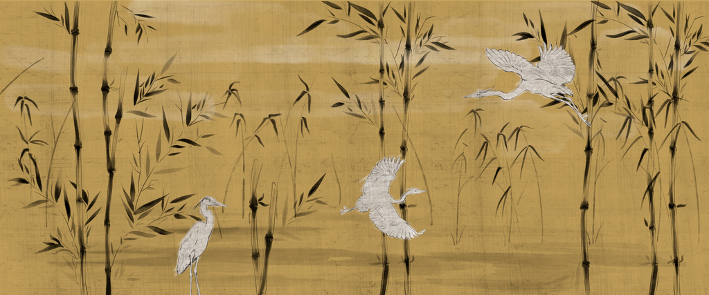 Papel Mural Paisaje Garzas