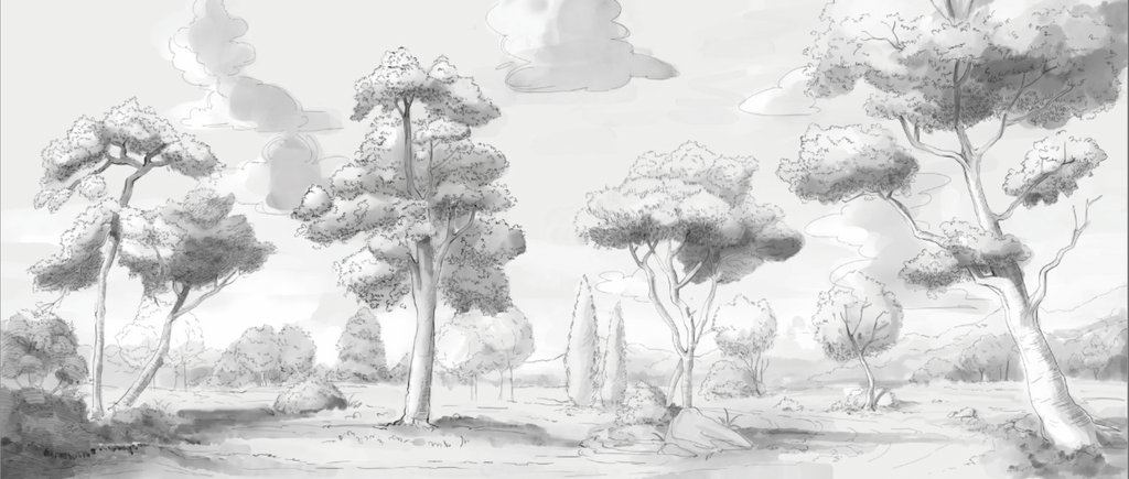 Papel Mural Paisaje Croqui