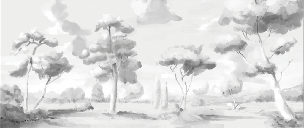 Papel Mural Paisaje Croqui