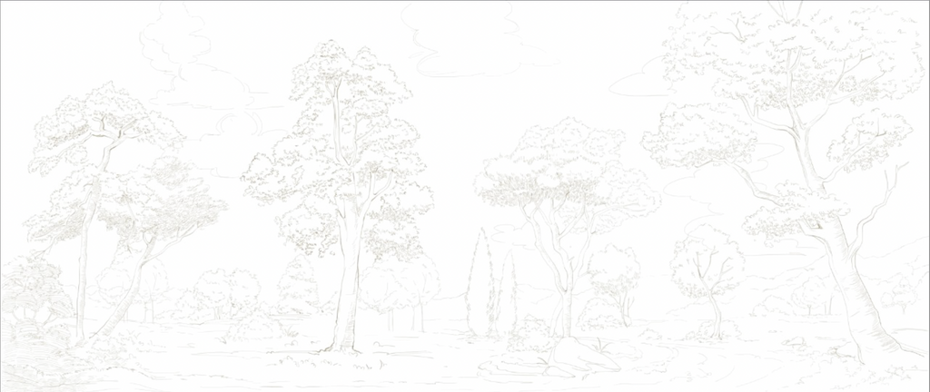 Papel Mural Paisaje Croqui