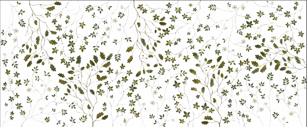 Papel Mural Techo Hojas y Flores