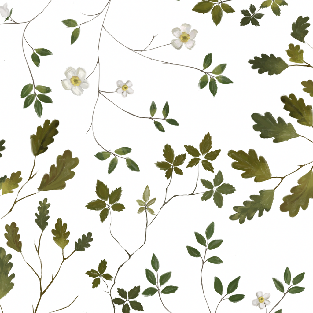 Papel Mural Techo Hojas y Flores