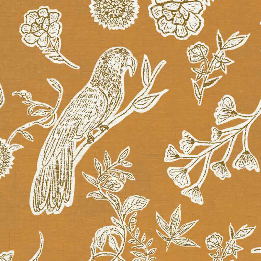Papel Mural Patron Block Print Loro