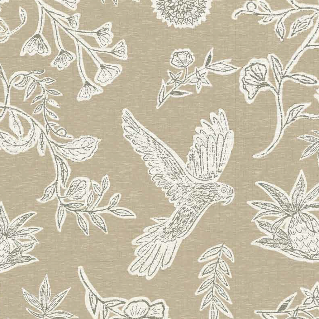 Papel Mural Patron Block Print Loro