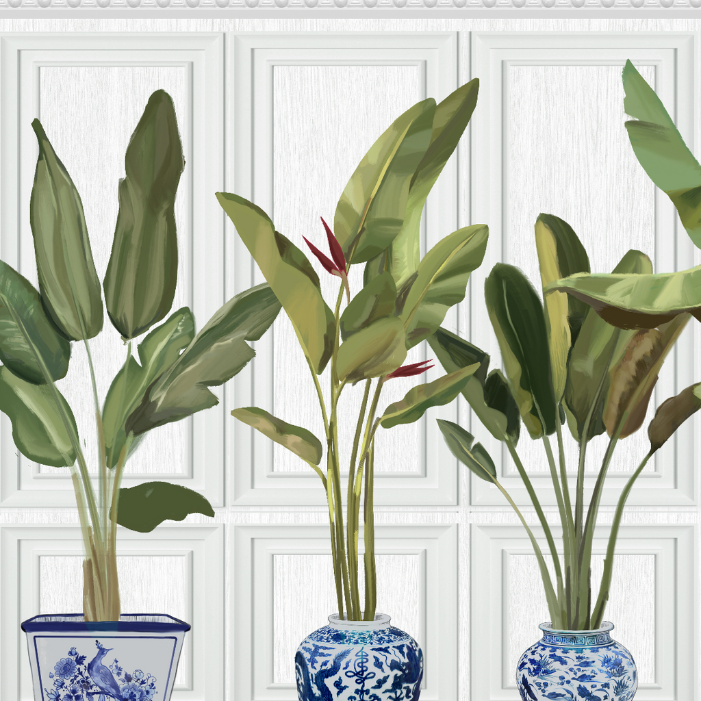 Entrega Inmediata Papel Mural Maceteros