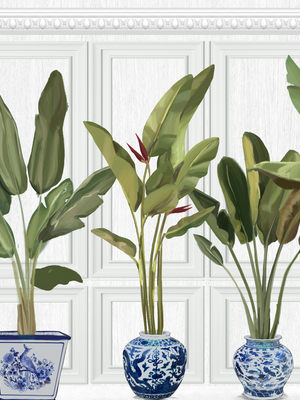 Entrega Inmediata Papel Mural Maceteros