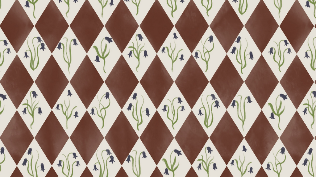 Papel Mural Flor en Rombo