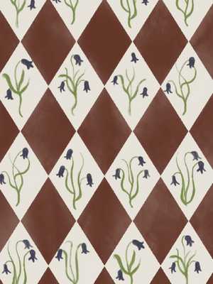 Papel Mural Flor en Rombo