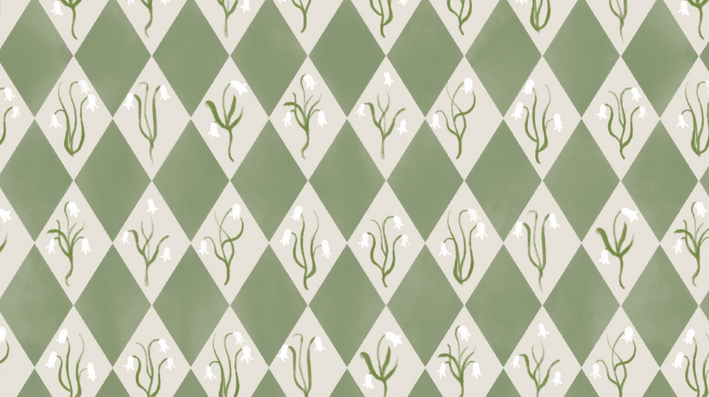 Papel Mural Flor en Rombo