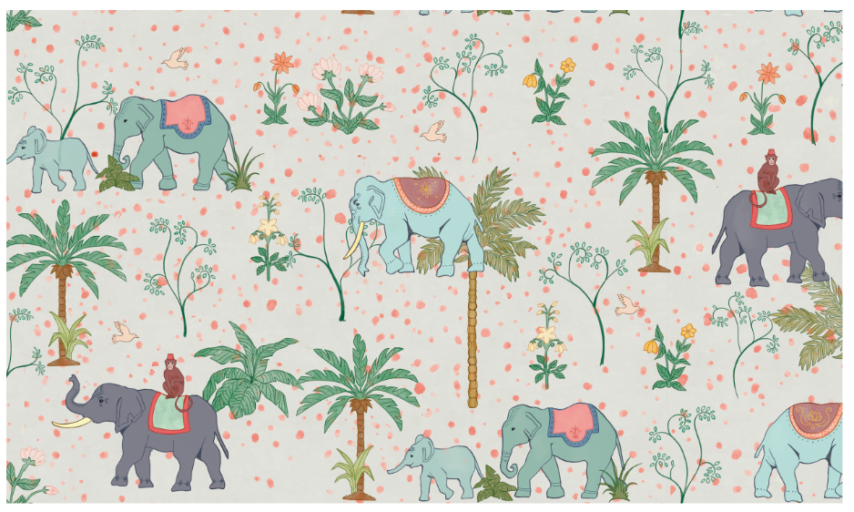 Entrega Inmediata Papel Mural Elefantes