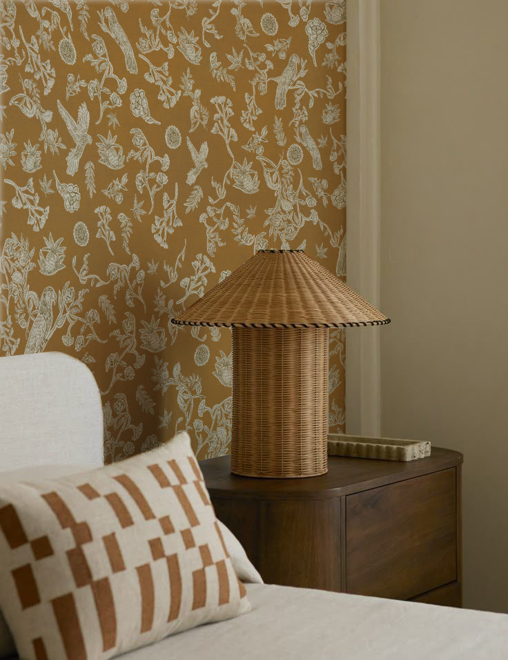 Papel Mural Patron Block Print Loro