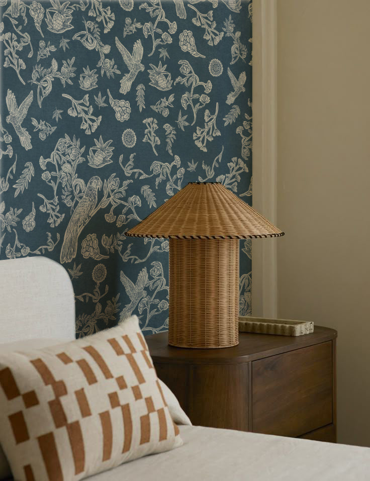 Papel Mural Patron Block Print Loro