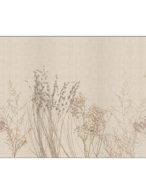 Papel Mural Arpillera Flores Secas