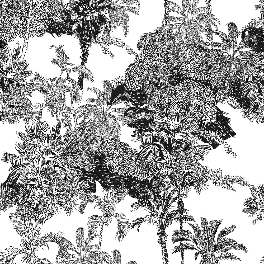 Papel Mural Toile Tropical Pattern