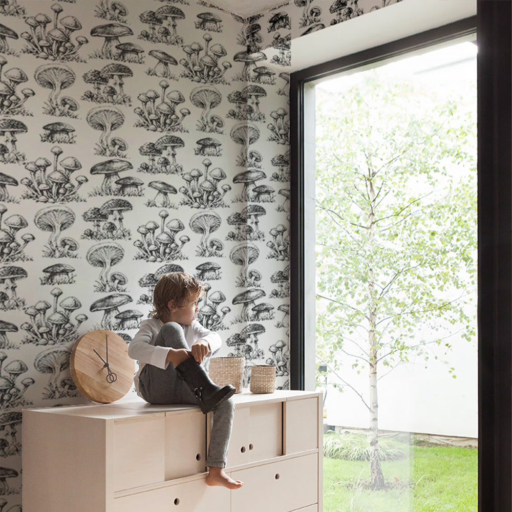 Papel Mural Mushrooms Pattern