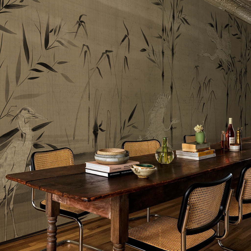 Papel Mural Paisaje Garzas