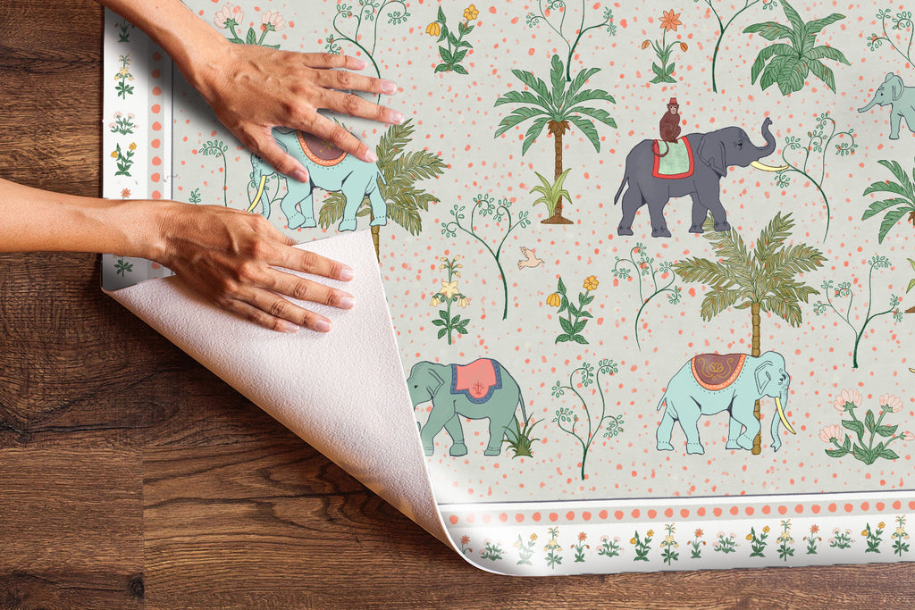 Alfombra Paisaje Elefantes