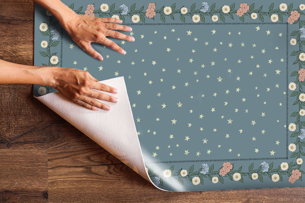 Alfombra Flores y estrellas