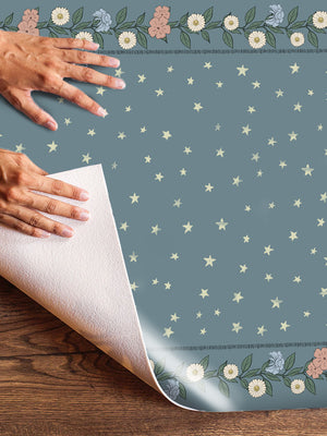 Alfombra Flores y estrellas