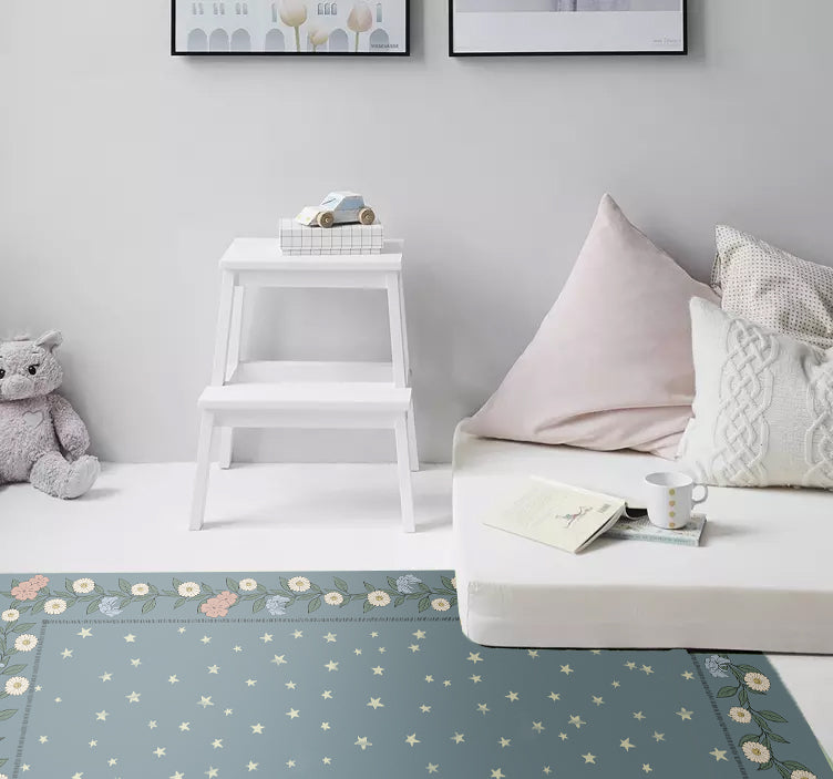 Alfombra Flores y estrellas