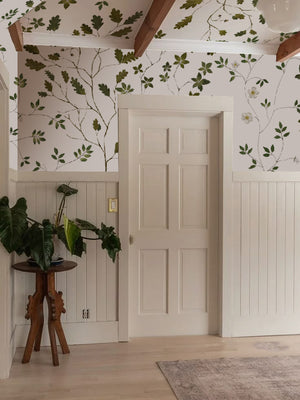 Papel Mural Techo Hojas y Flores